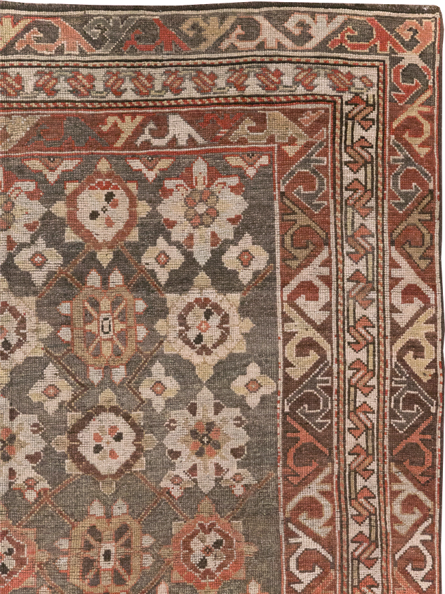 Antique Persian Kurdish Wide Gallery Runner, No.23318 - Galerie Shabab
