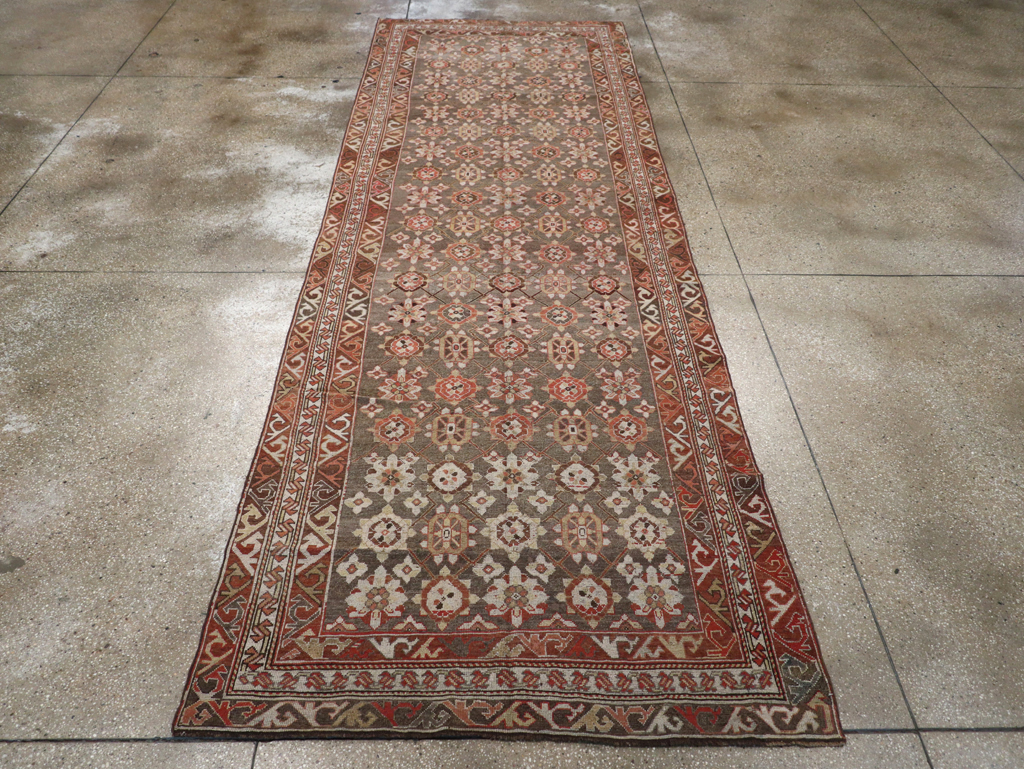 Antique Persian Kurdish Wide Gallery Runner, No.23318 - Galerie Shabab
