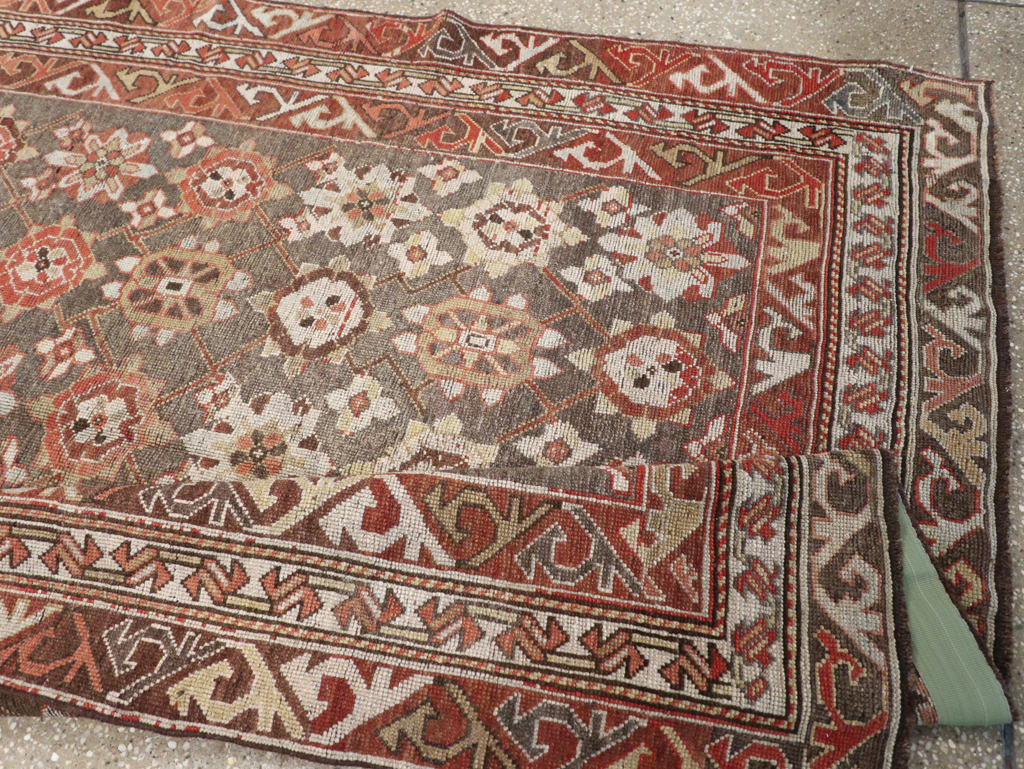 Antique Persian Kurdish Wide Gallery Runner, No.23318 - Galerie Shabab