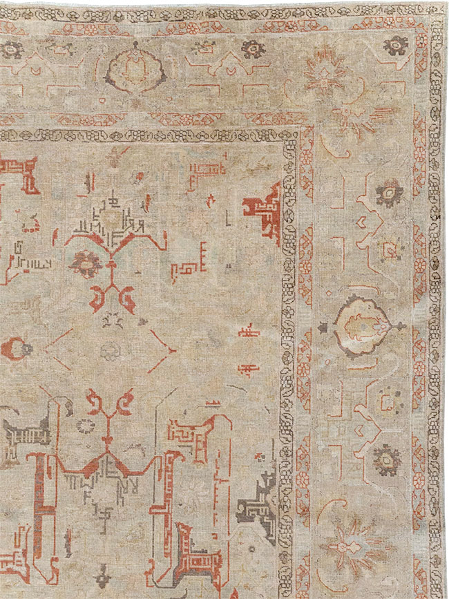 Vintage Persian Tabriz Room Size Carpet, No.23321 - Galerie Shabab