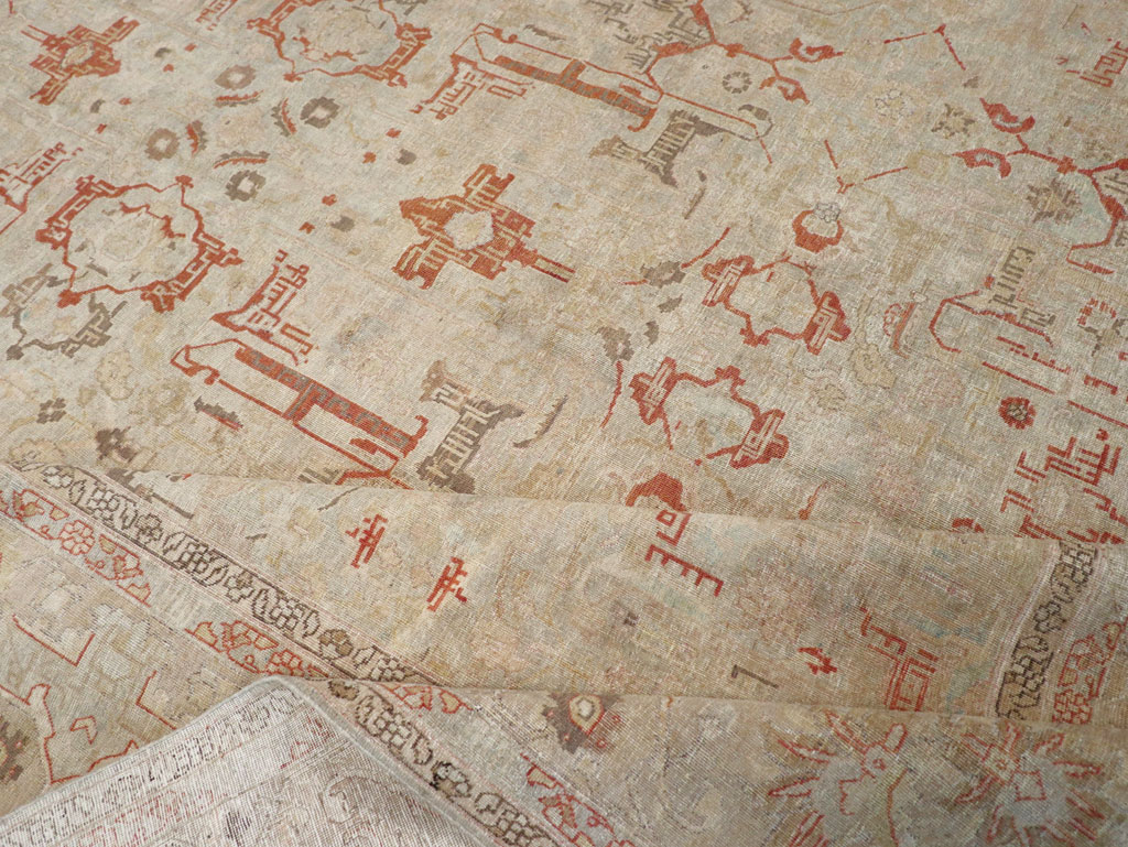 Vintage Persian Tabriz Room Size Carpet, No.23321 - Galerie Shabab