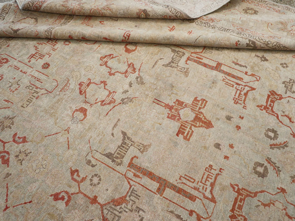 Vintage Persian Tabriz Room Size Carpet, No.23321 - Galerie Shabab