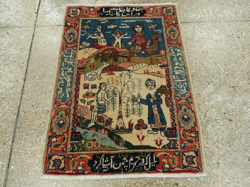 Antique Persian Tabriz Pictorial Rug, No.23331 - Galerie Shabab