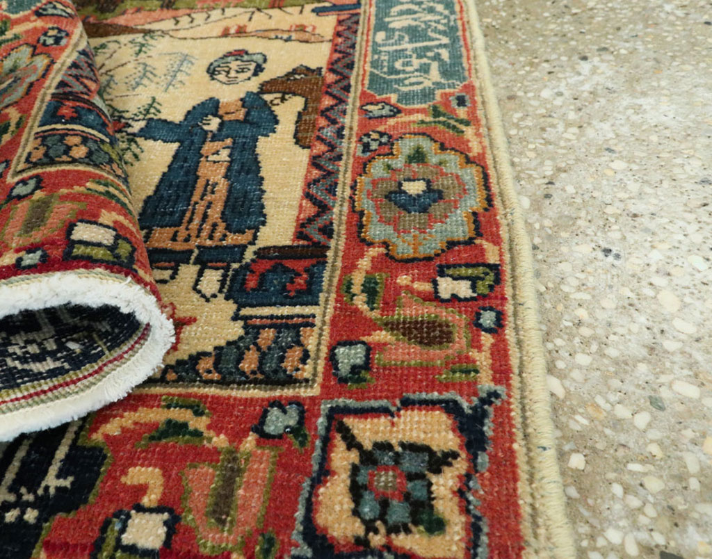 Antique Persian Tabriz Pictorial Rug, No.23331 - Galerie Shabab