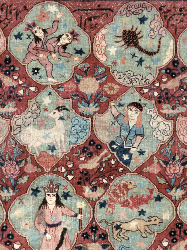 Antique Persian Tabriz Pictorial Rug, No.23348 - Galerie Shabab