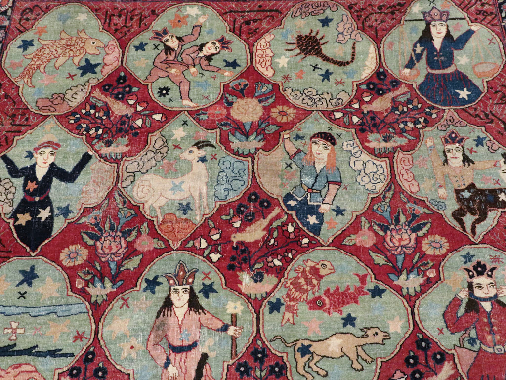 Antique Persian Tabriz Pictorial Rug, No.23348 - Galerie Shabab