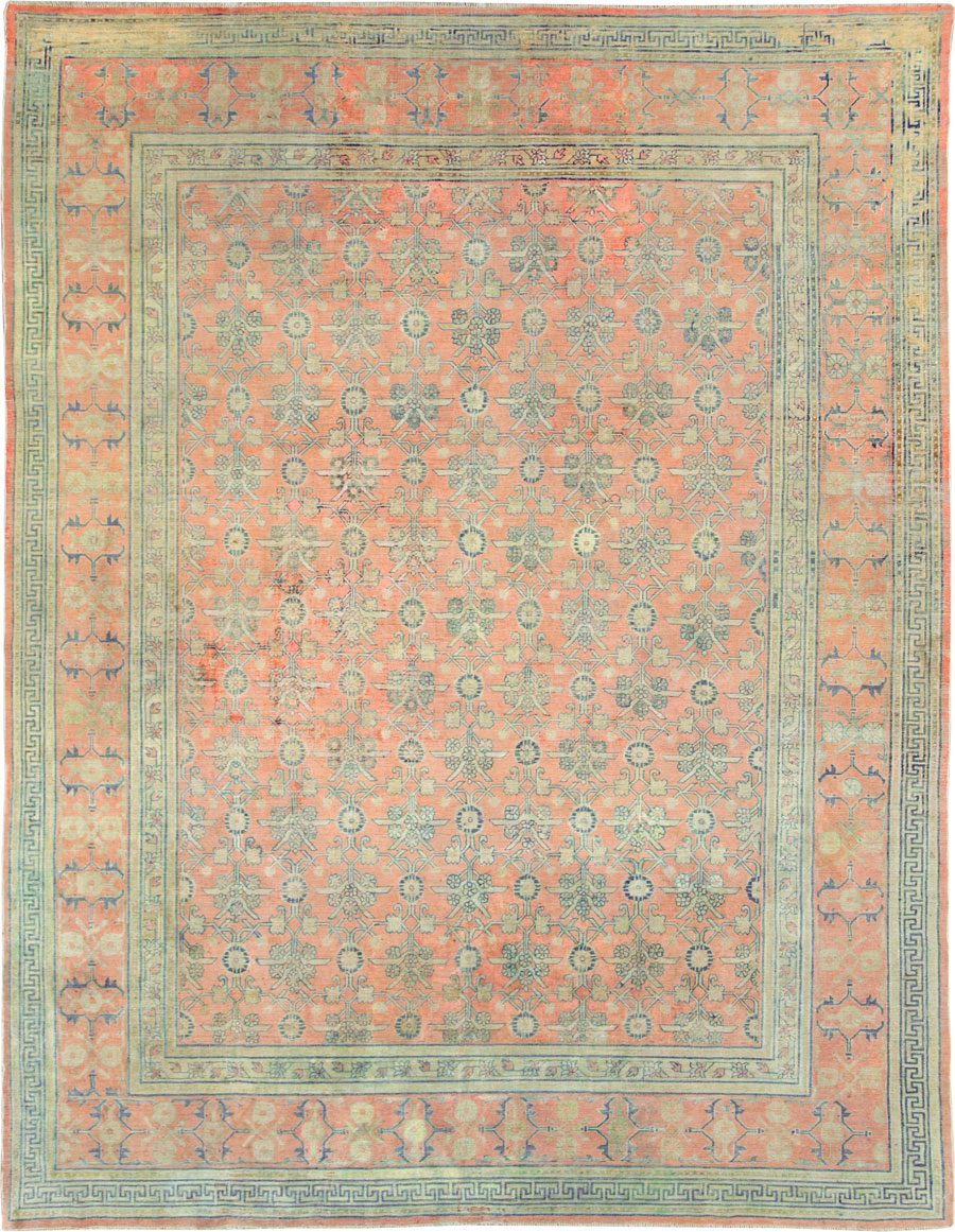Antique East Turkestan Silk Khotan Room Size Carpet, No.23355 - Galerie Shabab