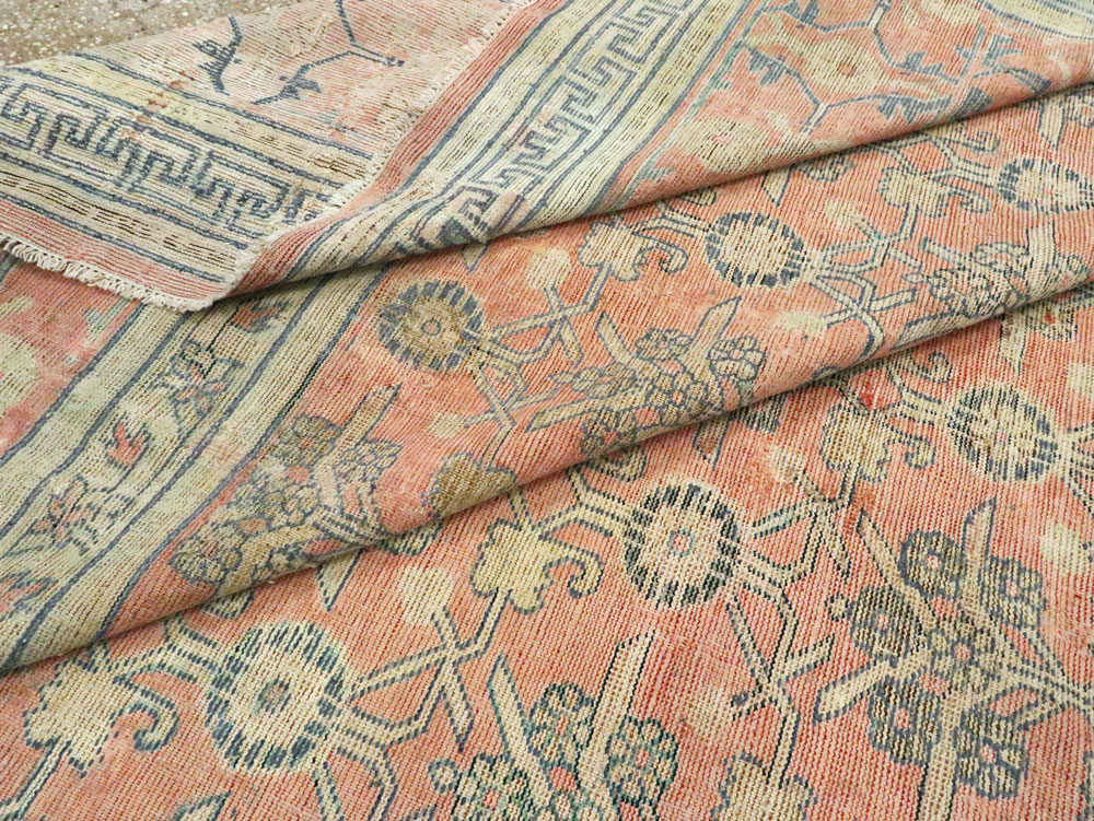 Antique East Turkestan Silk Khotan Room Size Carpet, No.23355 - Galerie Shabab