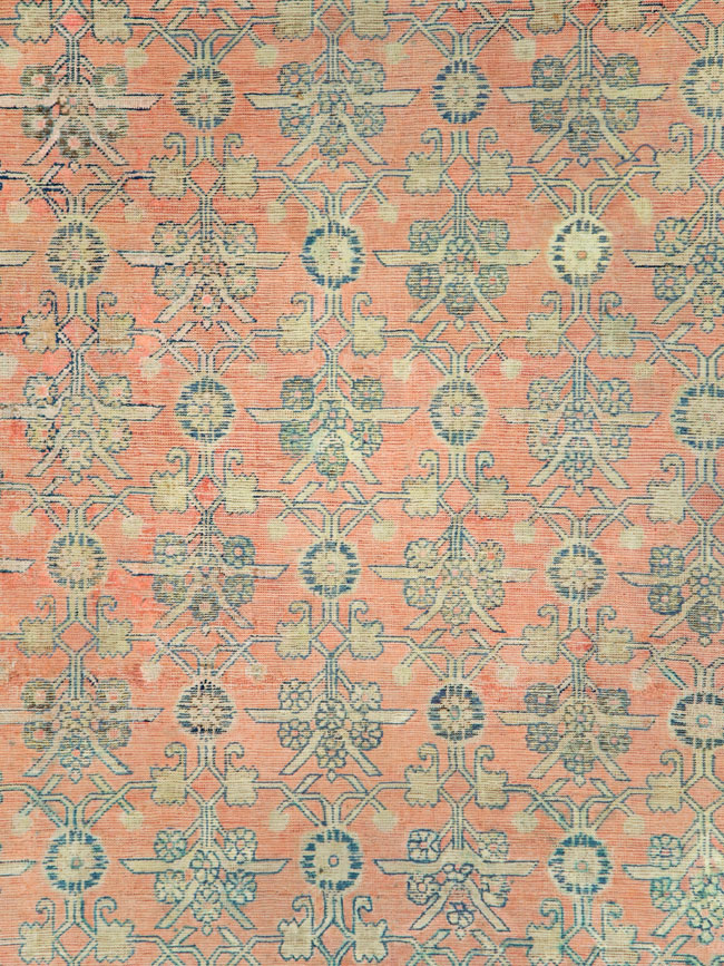 Antique East Turkestan Silk Khotan Room Size Carpet, No.23355 - Galerie Shabab