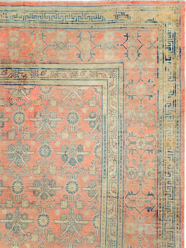 Antique East Turkestan Silk Khotan Room Size Carpet, No.23355 - Galerie Shabab
