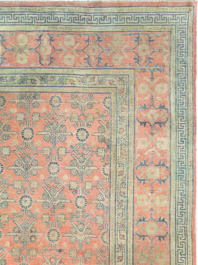 Antique East Turkestan Silk Khotan Room Size Carpet, No.23355 - Galerie Shabab