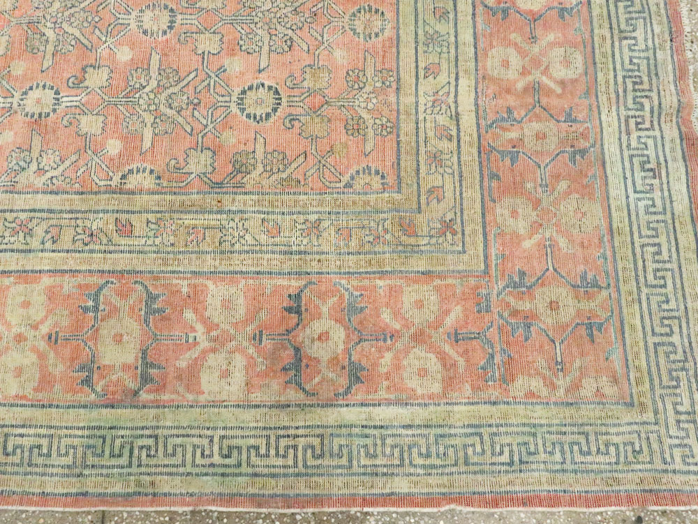 Antique East Turkestan Silk Khotan Room Size Carpet, No.23355 - Galerie Shabab
