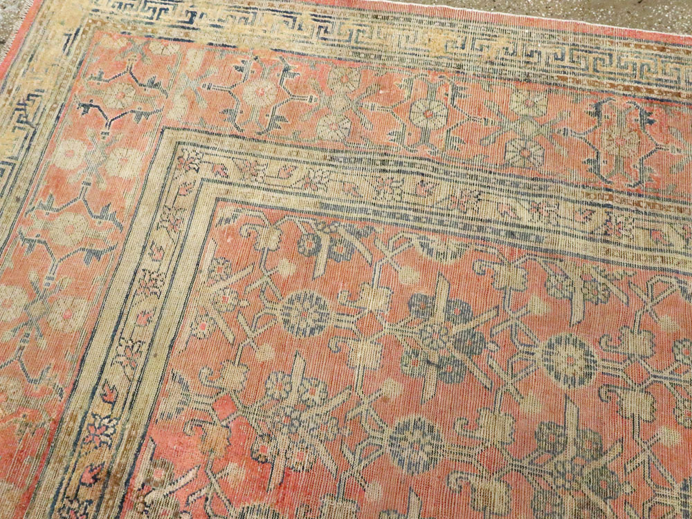 Antique East Turkestan Silk Khotan Room Size Carpet, No.23355 - Galerie Shabab