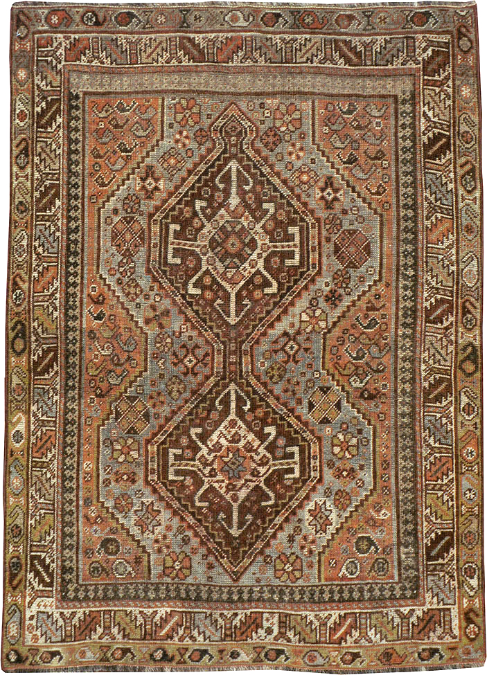 vintage Persian Shiraz Rug, No.23356 - Galerie Shabab