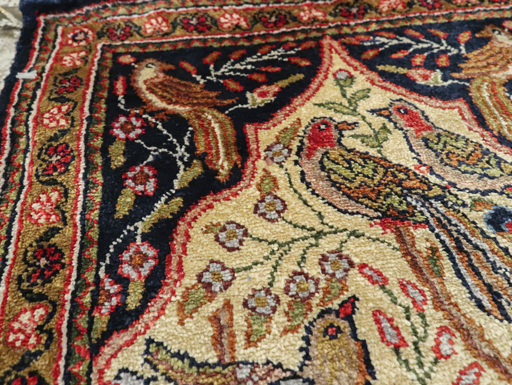 Vintage Persian Quom Pictorial Rug, No.23358 - Galerie Shabab