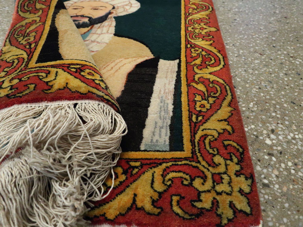 Vintage Persian Tabriz Pictorial Rug, No.23366 - Galerie Shabab