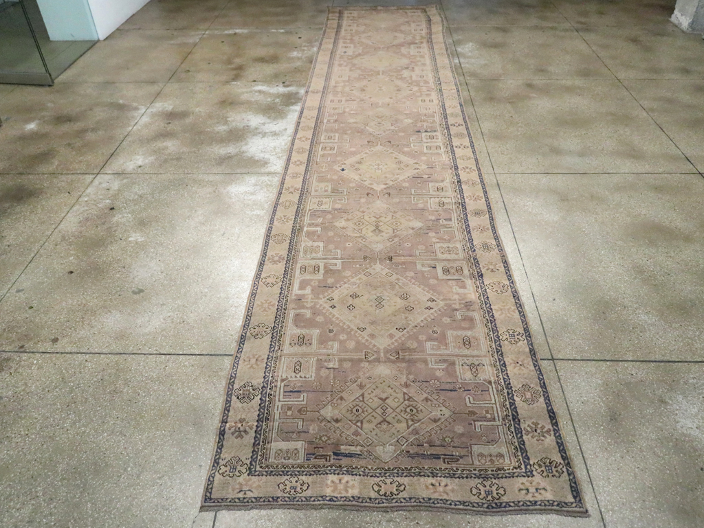 Vintage Turkish Oushak Wide Gallery Runner, No.23371 - Galerie Shabab