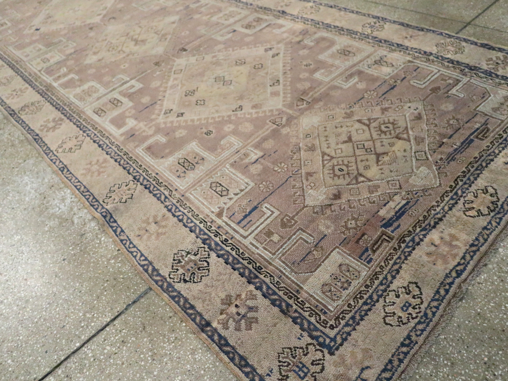 Vintage Turkish Oushak Wide Gallery Runner, No.23371 - Galerie Shabab