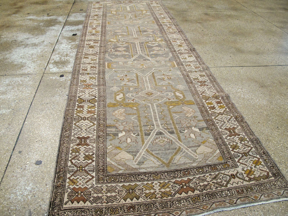 Vintage Persian Malayer Wide Gallery Runner, No.23375 - Galerie Shabab