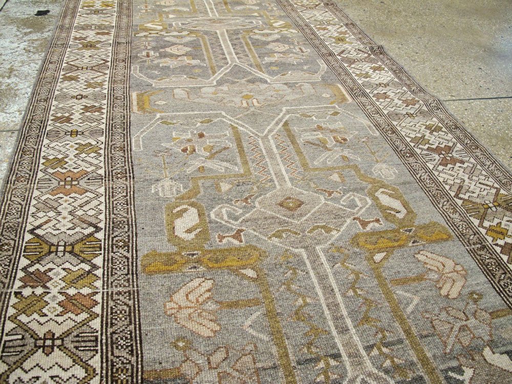Vintage Persian Malayer Wide Gallery Runner, No.23375 - Galerie Shabab