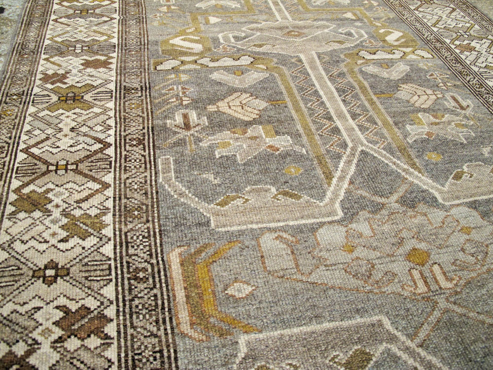 Vintage Persian Malayer Wide Gallery Runner, No.23375 - Galerie Shabab