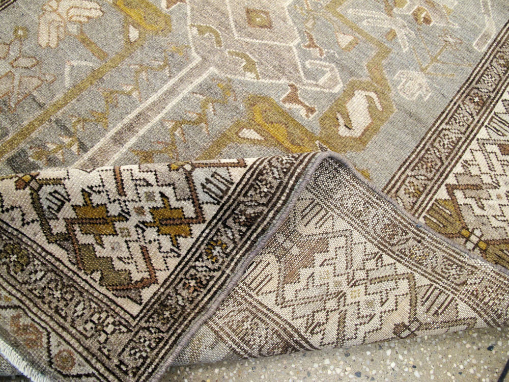 Vintage Persian Malayer Wide Gallery Runner, No.23375 - Galerie Shabab