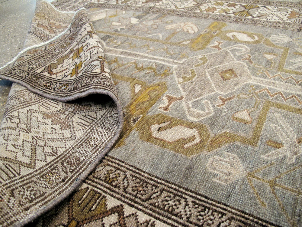 Vintage Persian Malayer Wide Gallery Runner, No.23375 - Galerie Shabab