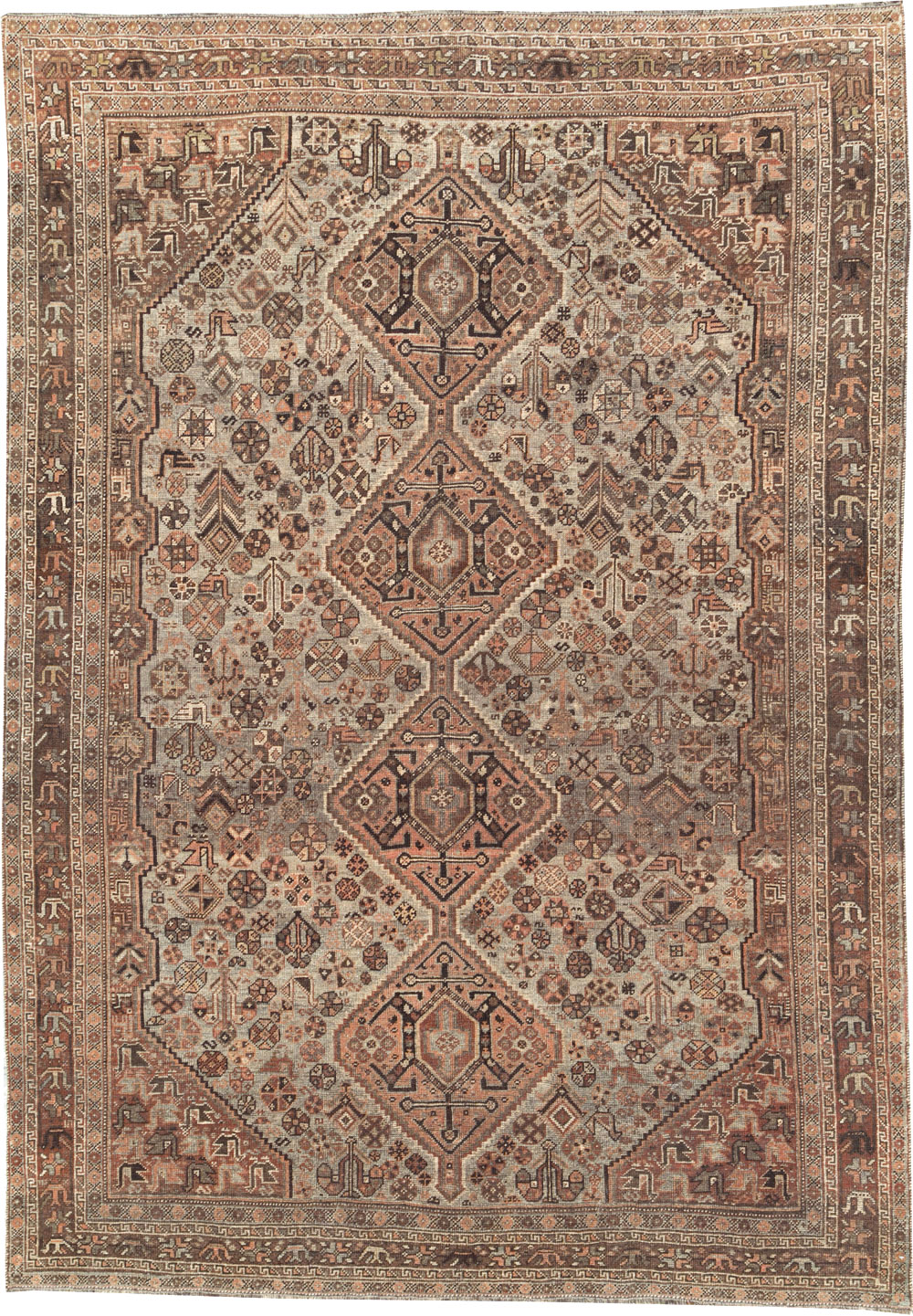 Vintage Persian Shiraz Carpet, No.23382 - Galerie Shabab