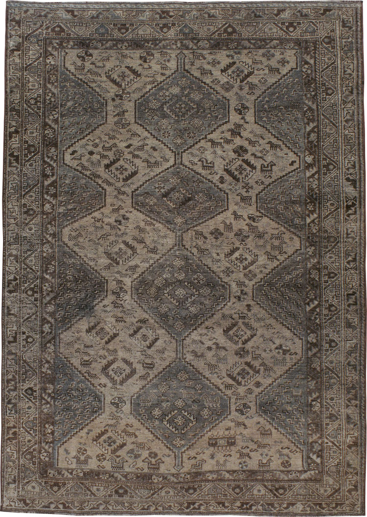 Vintage Persian Shiraz Rug, No.23391 - Galerie Shabab
