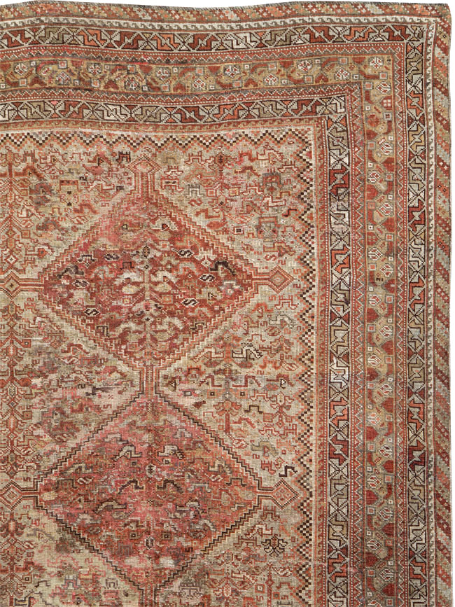 Antique Persian Shiraz Accent Carpet, No.23393 - Galerie Shabab