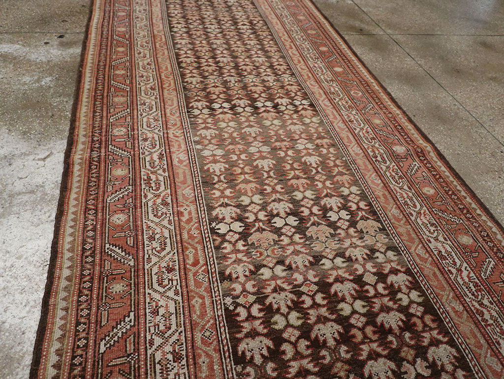 Vintage Persian Malayer Wide Gallery Runner, No.23396 - Galerie Shabab