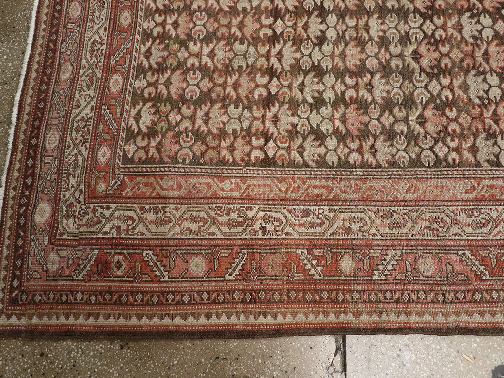 Vintage Persian Malayer Wide Gallery Runner, No.23396 - Galerie Shabab