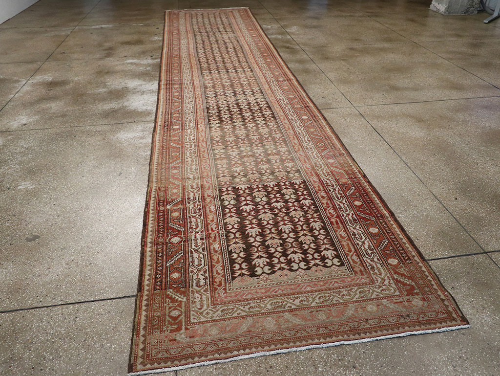Vintage Persian Malayer Wide Gallery Runner, No.23396 - Galerie Shabab