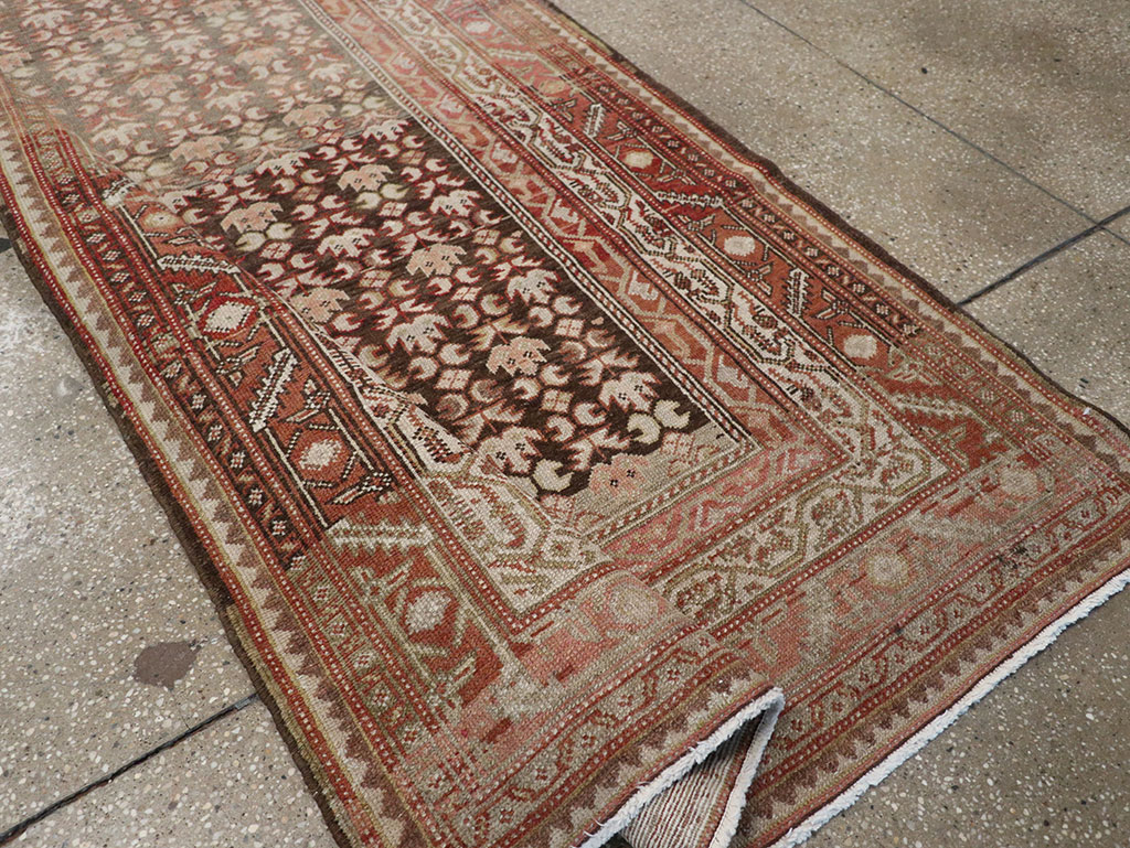 Vintage Persian Malayer Wide Gallery Runner, No.23396 - Galerie Shabab