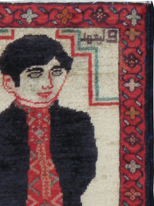 Vintage Persian Tabriz Pictorial Rug, No.23397 - Galerie Shabab
