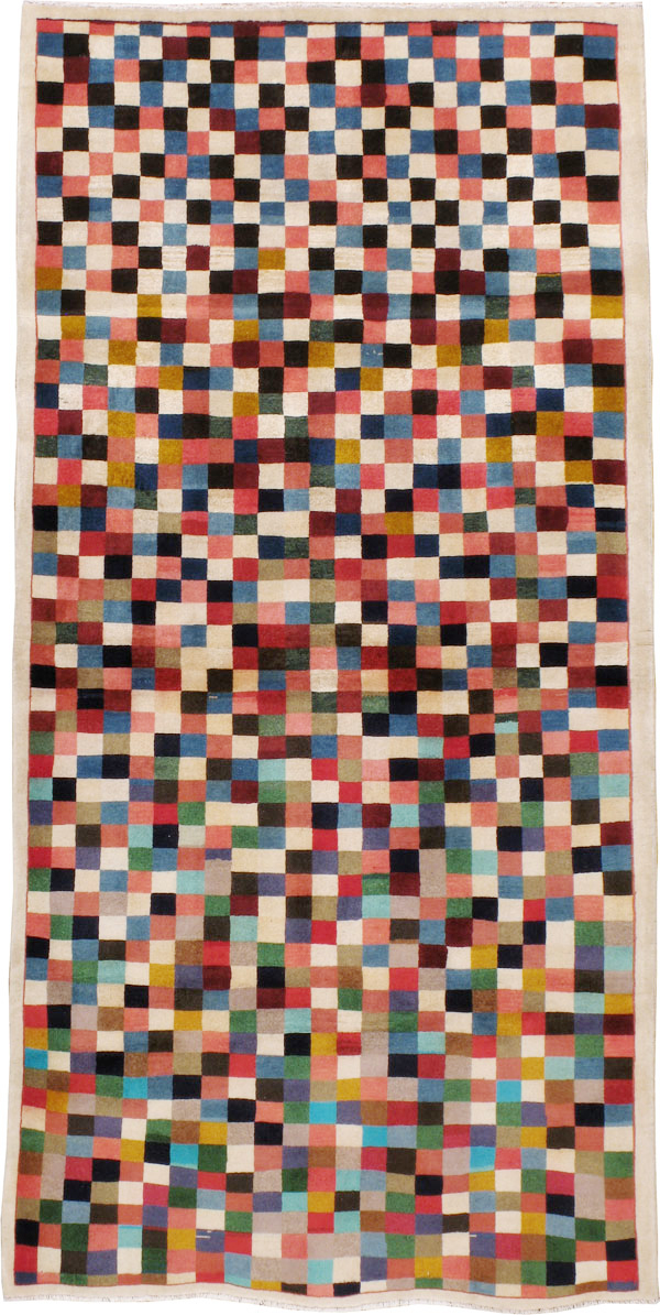 Vintage Persian Kashan Modernist Rug, No.23421 - Galerie Shabab