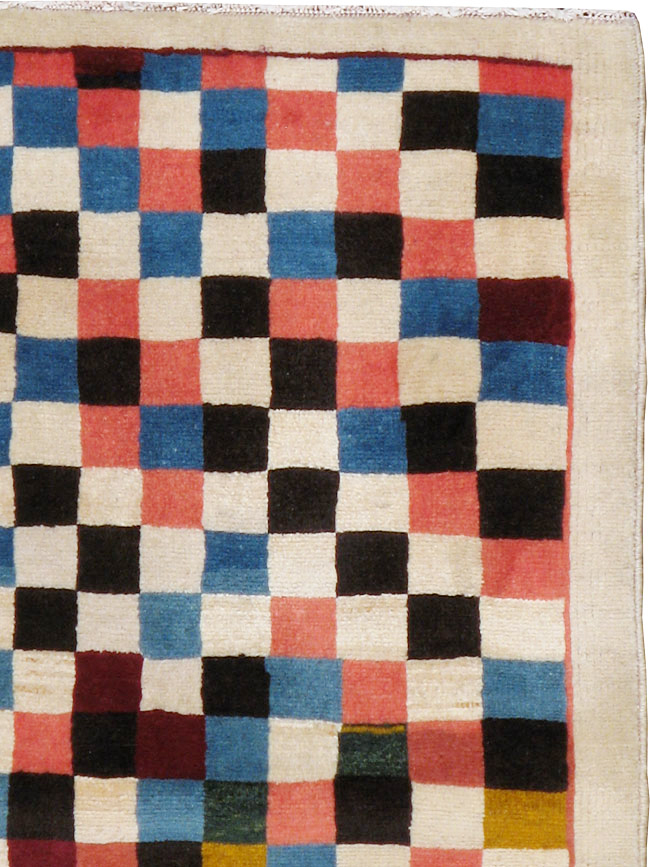 Vintage Persian Kashan Modernist Rug, No.23421 - Galerie Shabab