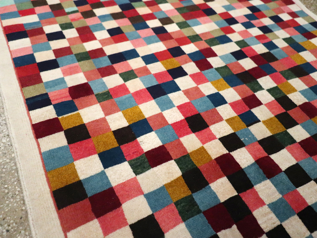 Vintage Persian Kashan Modernist Rug, No.23421 - Galerie Shabab