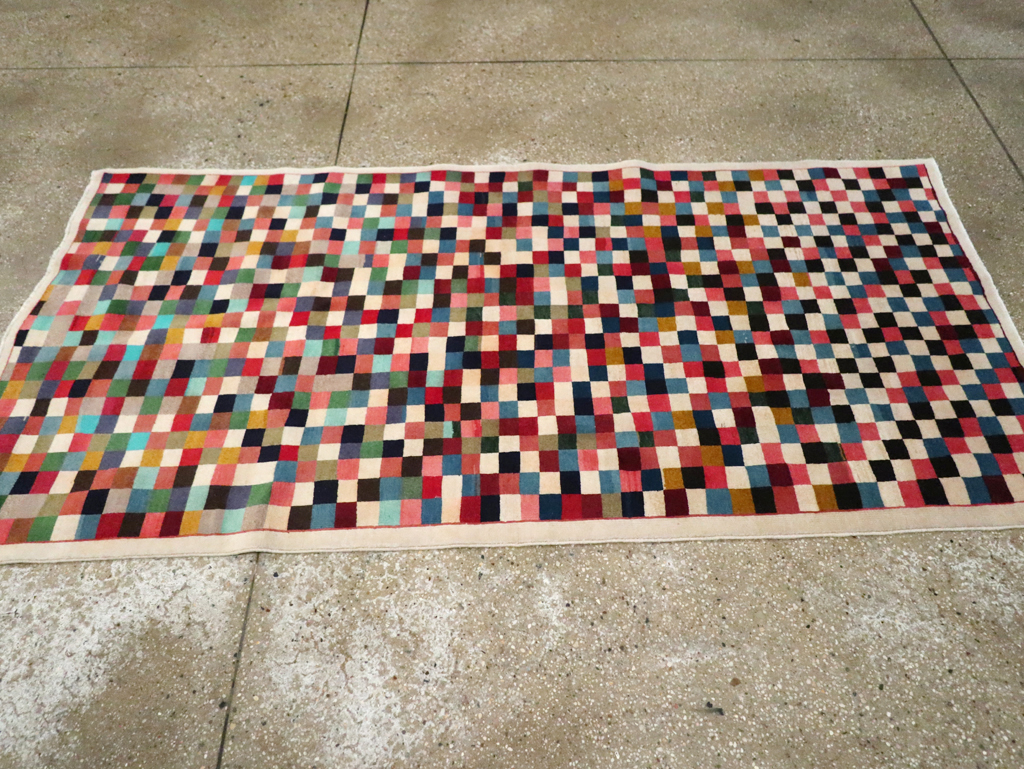 Vintage Persian Kashan Modernist Rug, No.23421 - Galerie Shabab
