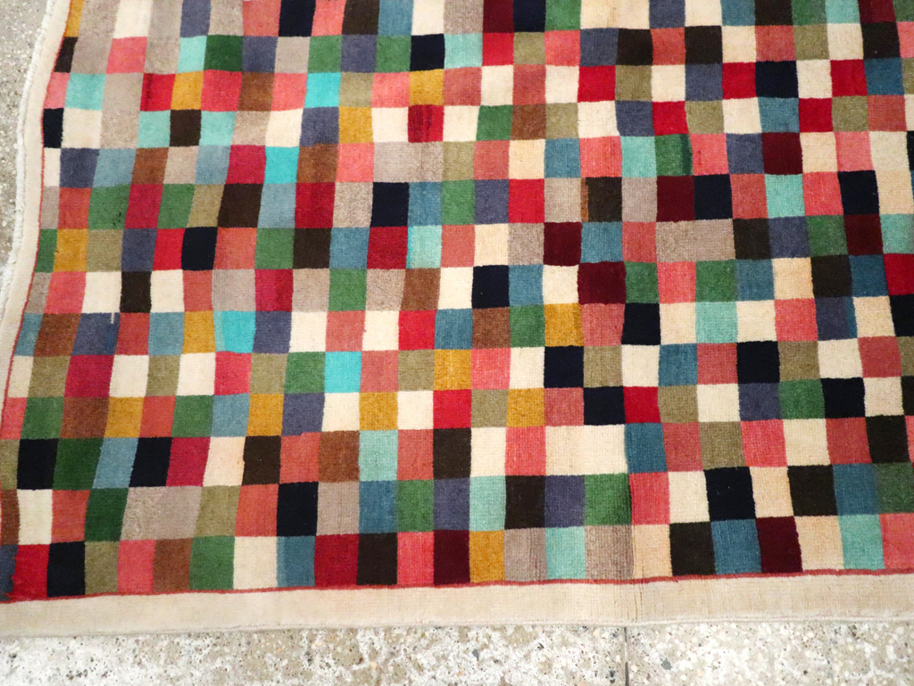 Vintage Persian Kashan Modernist Rug, No.23421 - Galerie Shabab