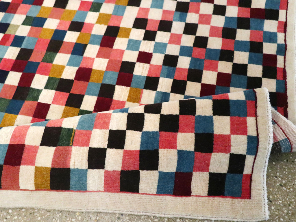 Vintage Persian Kashan Modernist Rug, No.23421 - Galerie Shabab