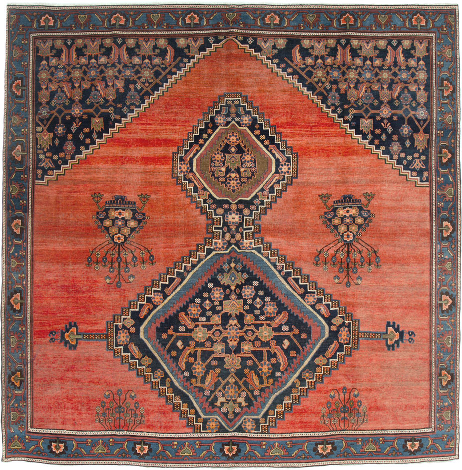 Antique Persian Bidjar Square Carpet, No.23433 - Galerie Shabab