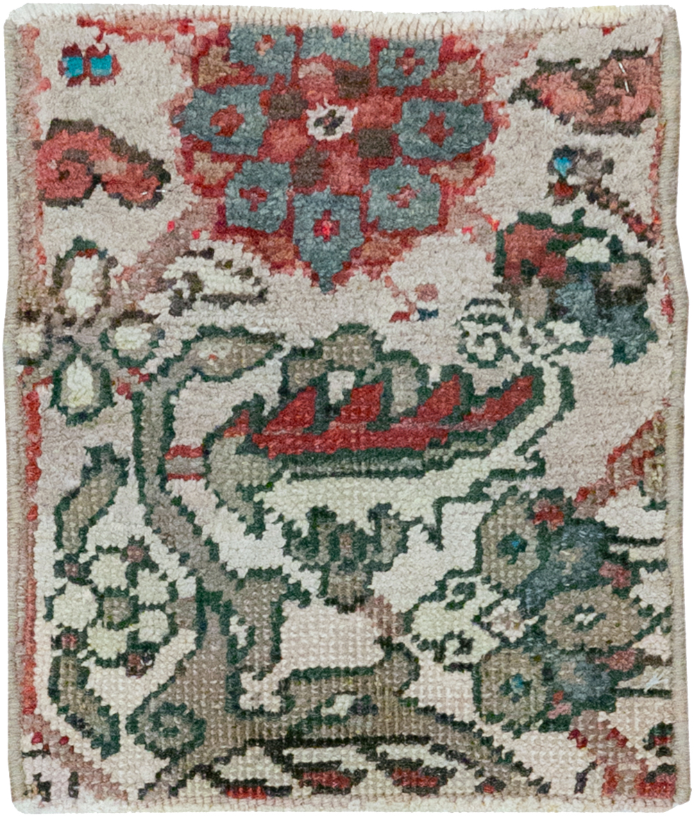 Vintage Persian Heriz Throw Rug, No.23441 - Galerie Shabab