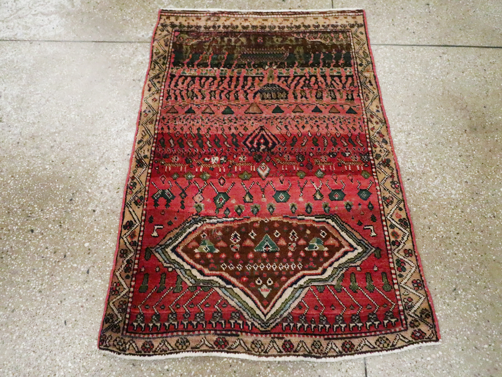 Vintage Persian Mahal Throw Rug, No.23445 - Galerie Shabab