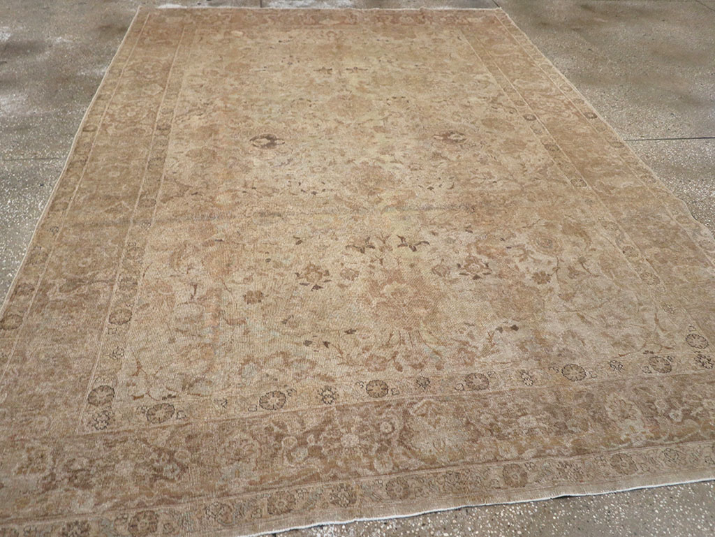 Antique Persian Tabriz Small Room Size Carpet, No.23458 - Galerie Shabab