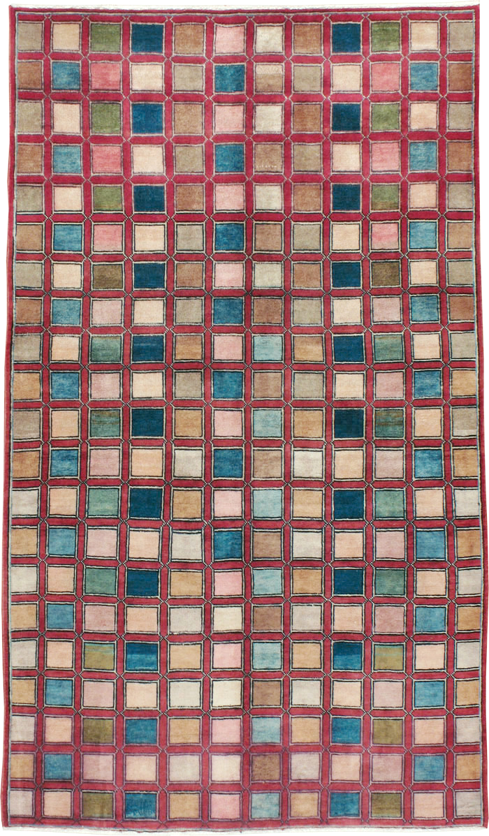Vintage Kashan Modernist Rug, No.23473 - Galerie Shabab