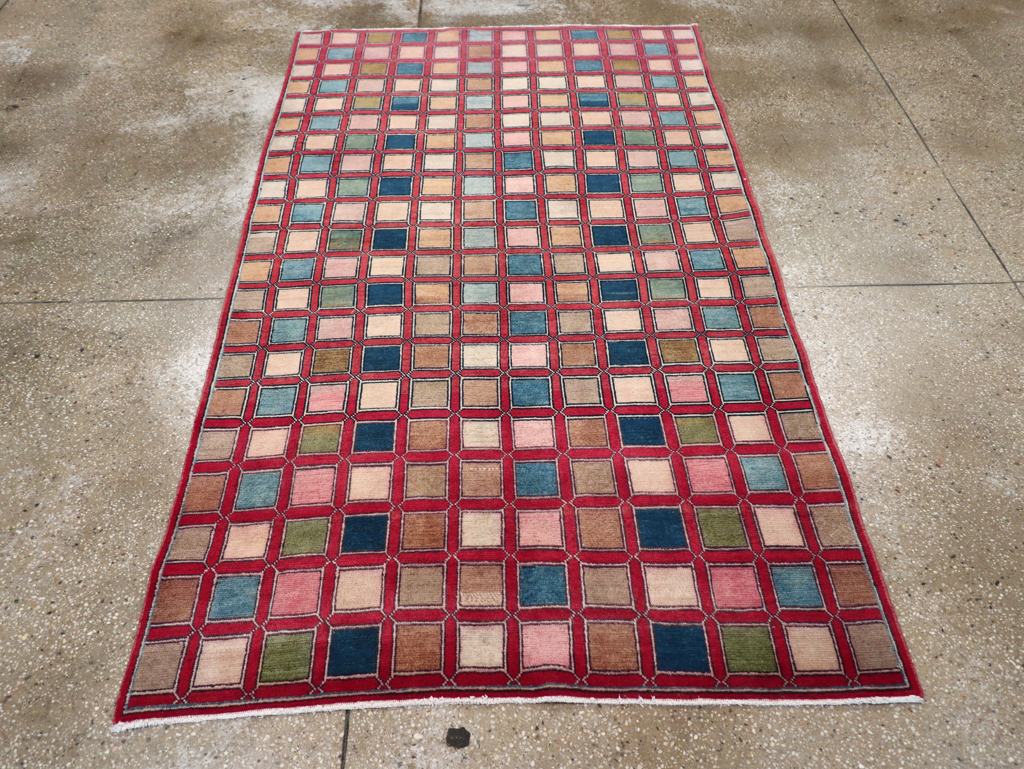 Vintage Kashan Modernist Rug, No.23473 - Galerie Shabab