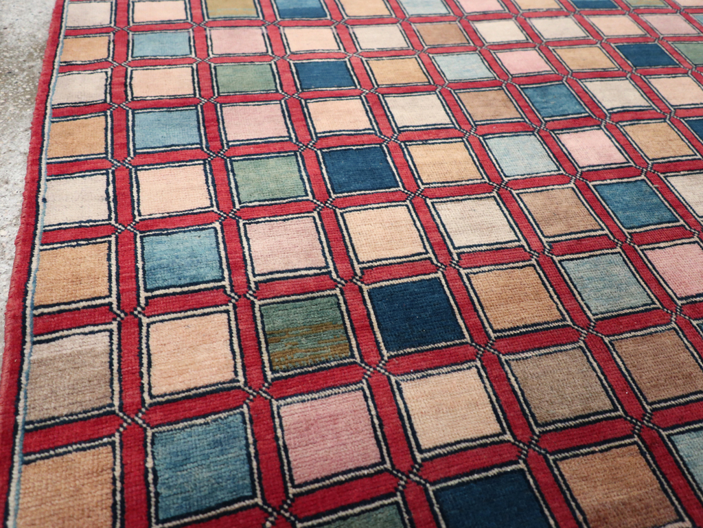 Vintage Kashan Modernist Rug, No.23473 - Galerie Shabab