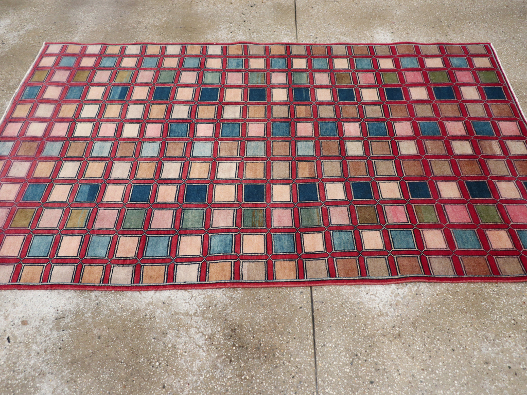 Vintage Kashan Modernist Rug, No.23473 - Galerie Shabab