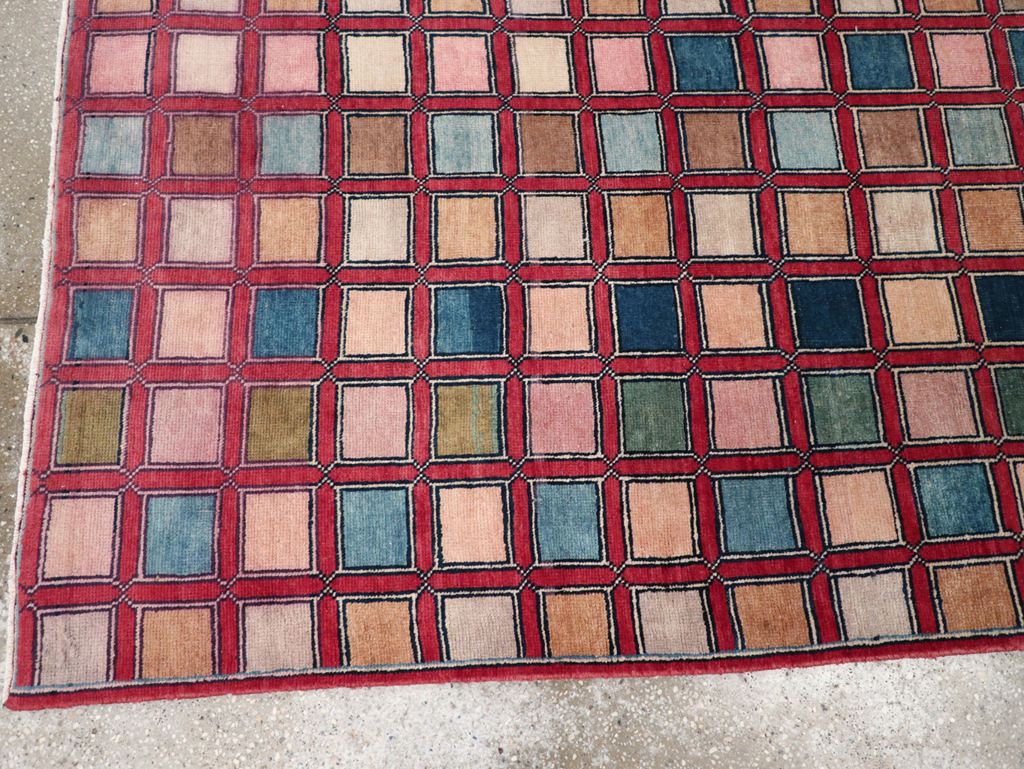 Vintage Kashan Modernist Rug, No.23473 - Galerie Shabab